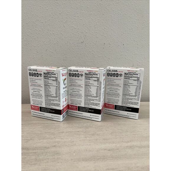 CELSIUS 3 Boxes 14 Packets Ea Box On-the-Go Energy Drink Mix 3 different flavors - Picture 2 of 5